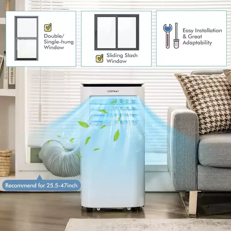 Costway 6500 BTU (9000 BTU ASHRAE) Air Cooler 3 in 1 Portable Air Conditioner w/Fan & Dehumidifier