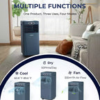 Costway 6000 BTU (10000 BTU ASHRAE) Portable Air Conditioner w/ Remote Control 3-in-1 Air Cooler w/ Drying