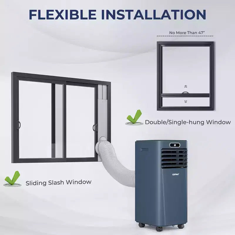 Costway 6000 BTU (10000 BTU ASHRAE) Portable Air Conditioner w/ Remote Control 3-in-1 Air Cooler w/ Drying