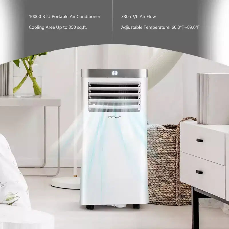 Costway 8000 BTU/10000BTU ASHRAE Portable Air Conditioner 3-in-1 Air Cooler with Remote Control