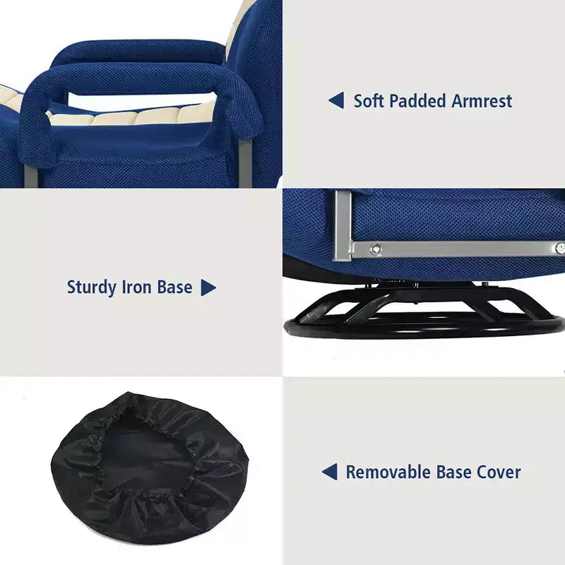 Costway 360-Degree Swivel Gaming Floor Chair with Foldable Adjustable Backrest