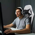 Costway Massage Gaming Chair Reclining Office Chair with Footrest White