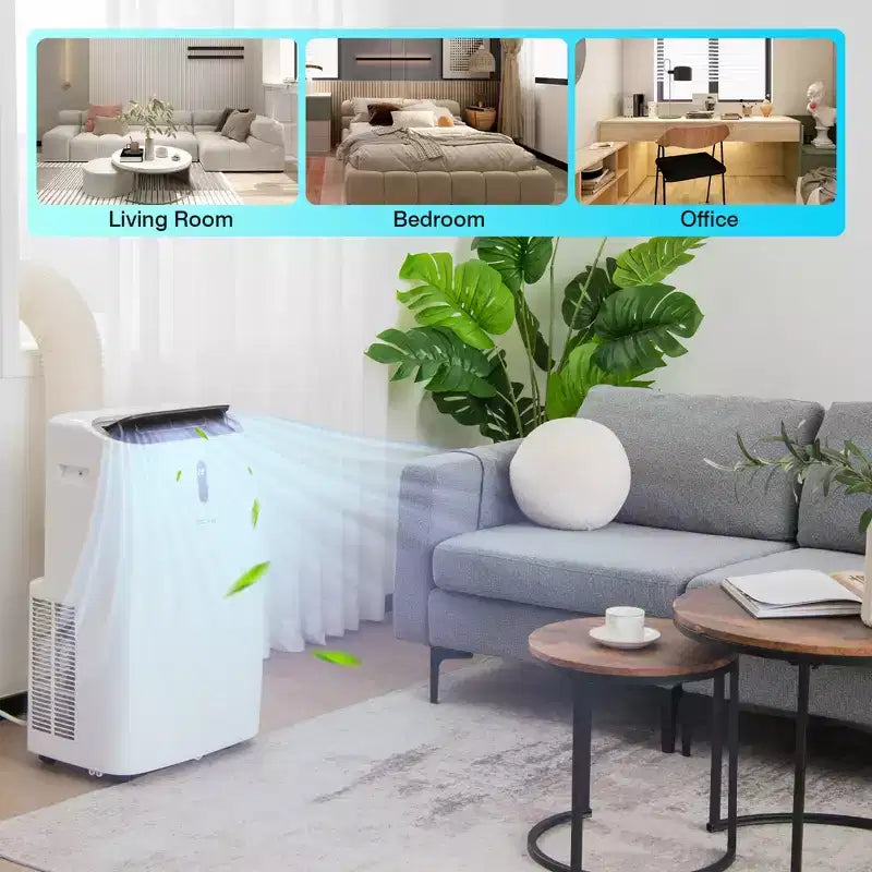 Costway 8800 BTU (14000 BTU ASHRAE) Portable Air Conditioner 4-in-1 Air Cooler w/ APP & WiFi Smart Control