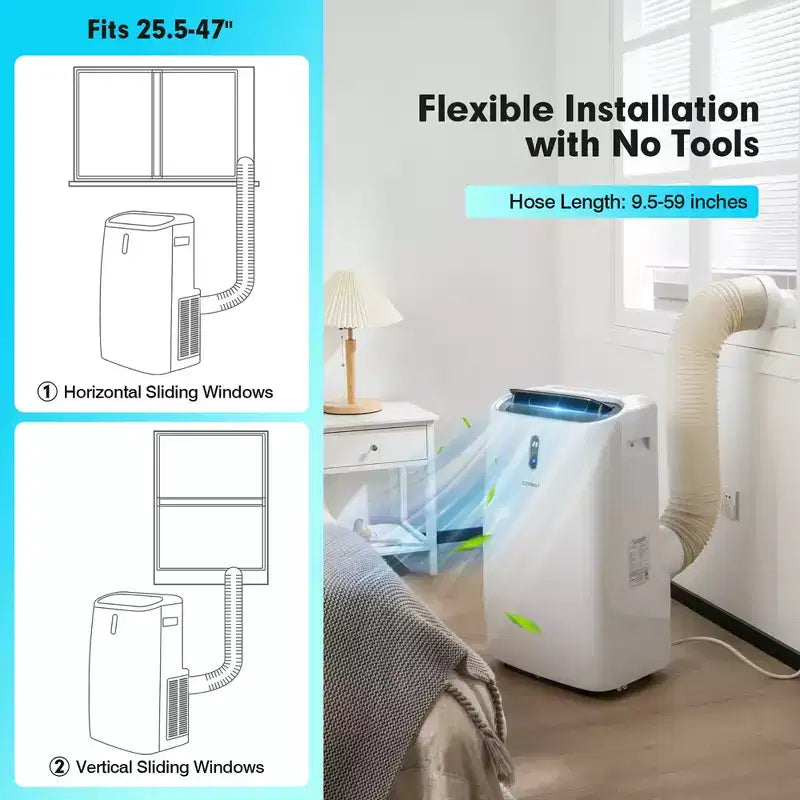 Costway 8800 BTU (14000 BTU ASHRAE) Portable Air Conditioner 4-in-1 Air Cooler w/ APP & WiFi Smart Control