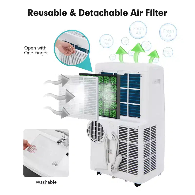 Costway 8800 BTU (12000 BTU ASHRAE) Portable Air Conditioner 4-in-1 Air Cooler w/ APP & WiFi Smart Control