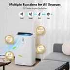 Costway 8800 BTU (12000 BTU ASHRAE) Portable Air Conditioner 4-in-1 Air Cooler w/ APP & WiFi Smart Control
