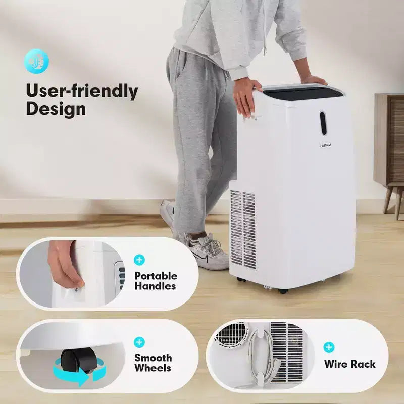 Costway 8800 BTU (12000 BTU ASHRAE) Portable Air Conditioner 4-in-1 Air Cooler w/ APP & WiFi Smart Control