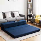Colchón Plegable de Espuma Cuádruple Queen Size de 4 Pulgadas