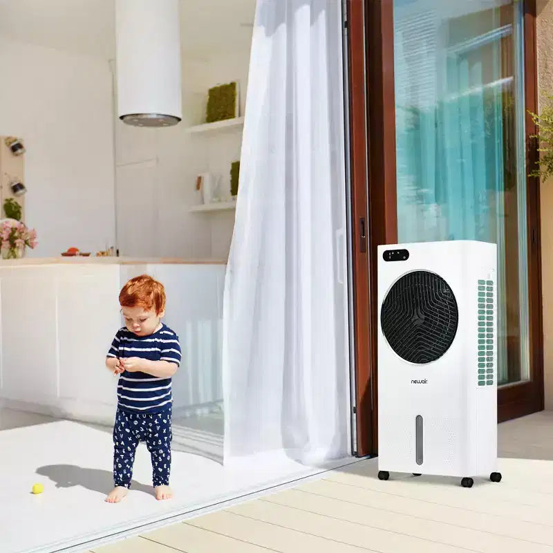 Newair Evaporative Air Cooler and Portable Cooling Fan, 1600 CFM AC Swamp Cooler, Top Loading Ice Chamber, 3.16 Gallon Removable Water Tank