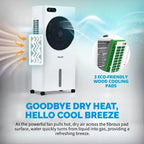 Newair Evaporative Air Cooler and Portable Cooling Fan, 1600 CFM AC Swamp Cooler, Top Loading Ice Chamber, 3.16 Gallon Removable Water Tank
