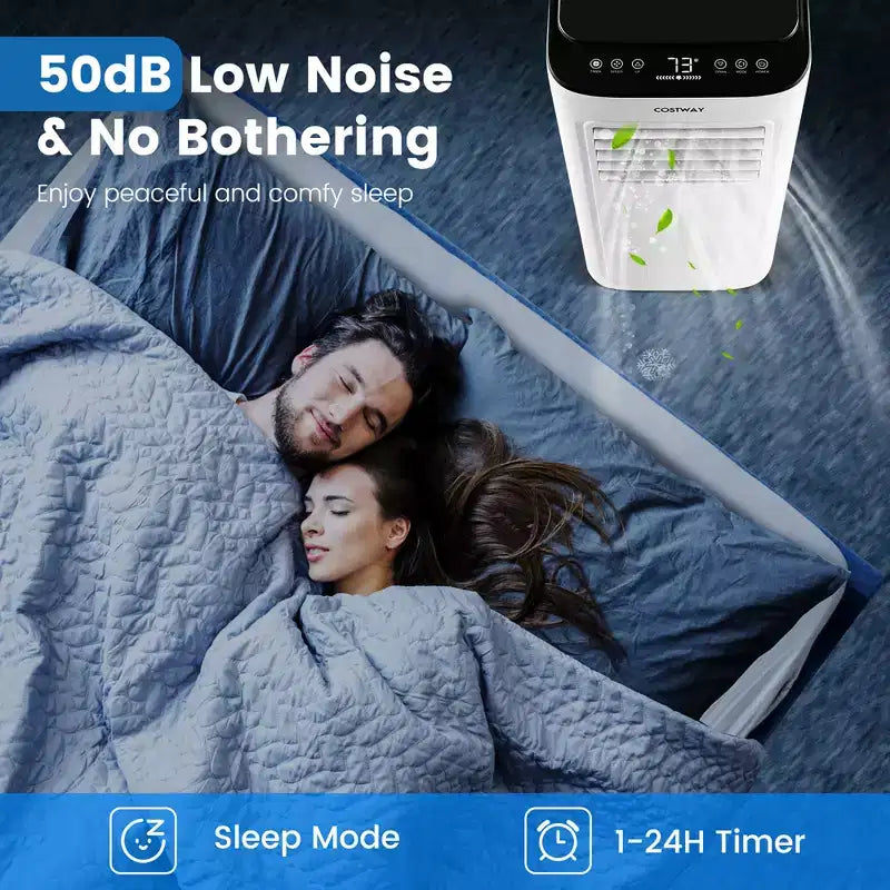 Costway 6000 BTU (9000 BTU ASHAR) Portable Air Conditioner 3-in-1 AC Unit with Cool Dehum Fan Sleep Mode