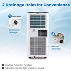 Costway 6000 BTU (9000 BTU ASHAR) Portable Air Conditioner 3-in-1 AC Unit with Cool Dehum Fan Sleep Mode