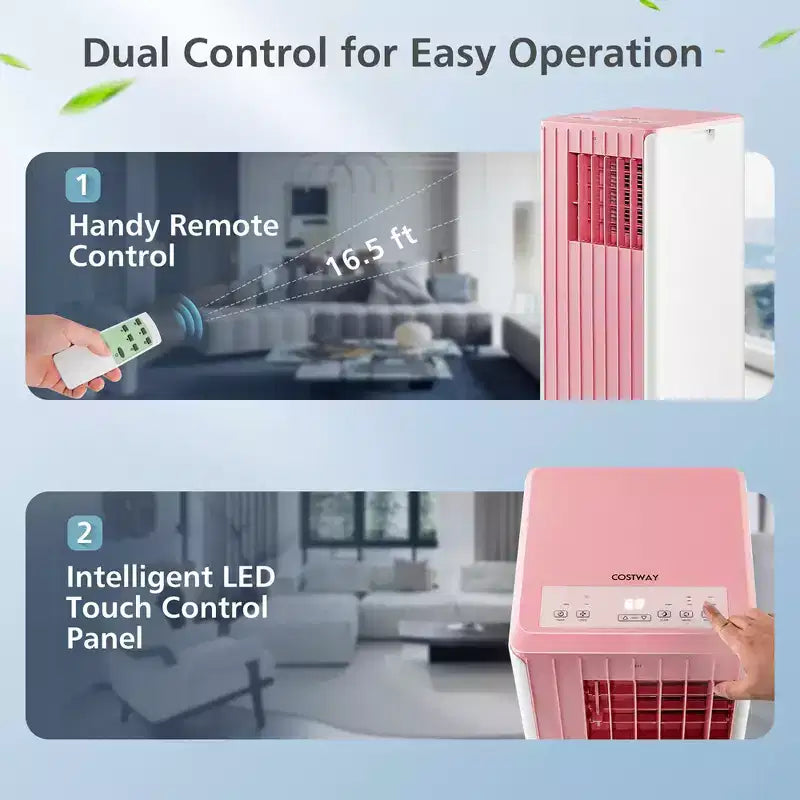 Costway 7100 BTU (10000 BTU ASHARE) Portable Air Conditioner 3-in-1 AC Unit with Cool Dehum Fan Sleep Mode