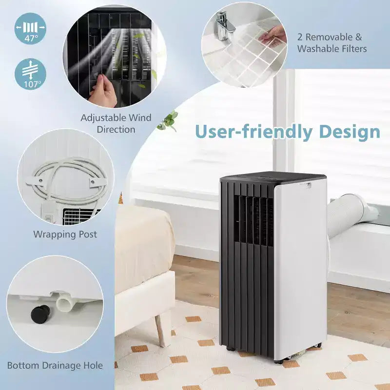 Costway 7100 BTU (10000 BTU ASHARE) Portable Air Conditioner 3-in-1 AC Unit with Cool Dehum Fan Sleep Mode