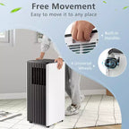 Costway 7100 BTU (10000 BTU ASHARE) Portable Air Conditioner 3-in-1 AC Unit with Cool Dehum Fan Sleep Mode
