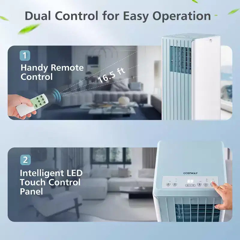 Costway 7100 BTU (10000 BTU ASHARE) Portable Air Conditioner 3-in-1 AC Unit with Cool Dehum Fan Sleep Mode
