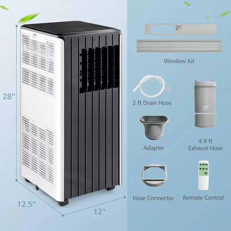 Costway 7100 BTU (10000 BTU ASHARE) Portable Air Conditioner 3-in-1 AC Unit with Cool Dehum Fan Sleep Mode