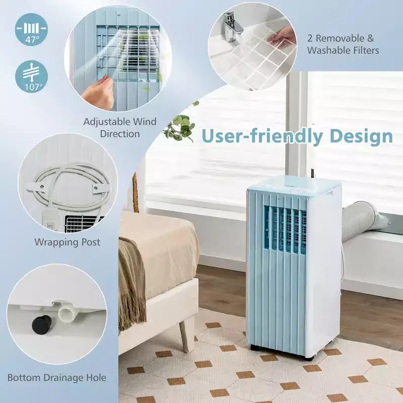 Costway 7100 BTU (10000 BTU ASHARE) Portable Air Conditioner 3-in-1 AC Unit with Cool Dehum Fan Sleep Mode