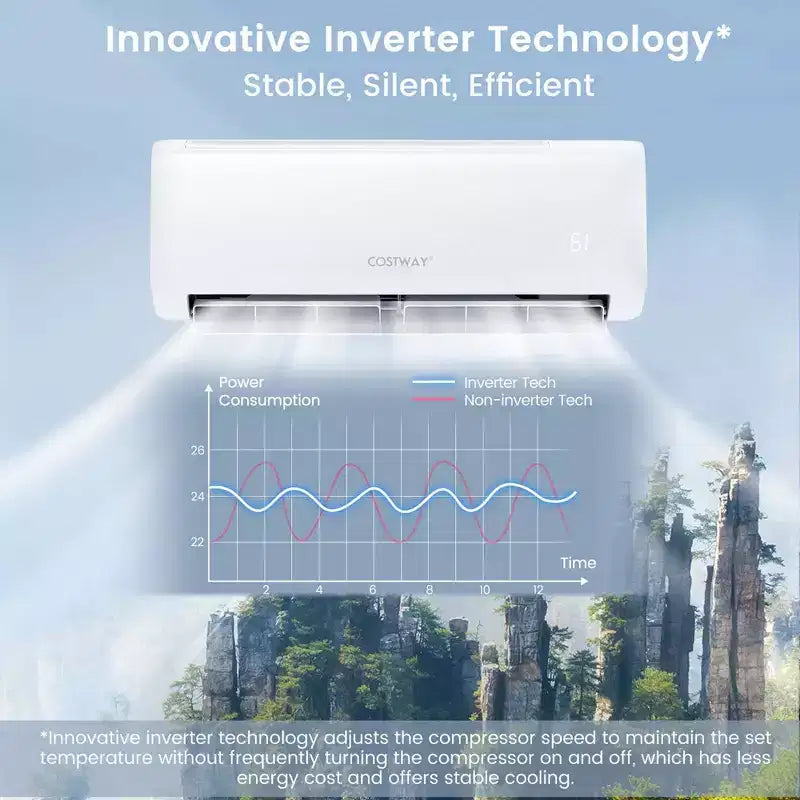 Costway 18,000 BTU Mini Split Air Conditioner AC Unit with Heat Pump & Remote Control