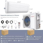 Costway 9000 BTU Split Air Conditioner & Heater Wall Mount AC Unit with Remote Control