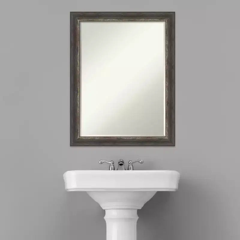 Espejo de pared para baño Bark Rustic Char Narrow Petite Bevel