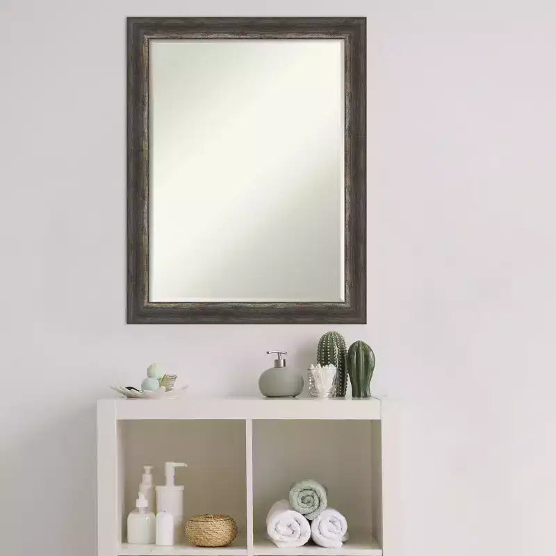 Espejo de pared para baño Bark Rustic Char Narrow Petite Bevel
