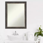 Espejo de pared para baño Bark Rustic Char Narrow Petite Bevel