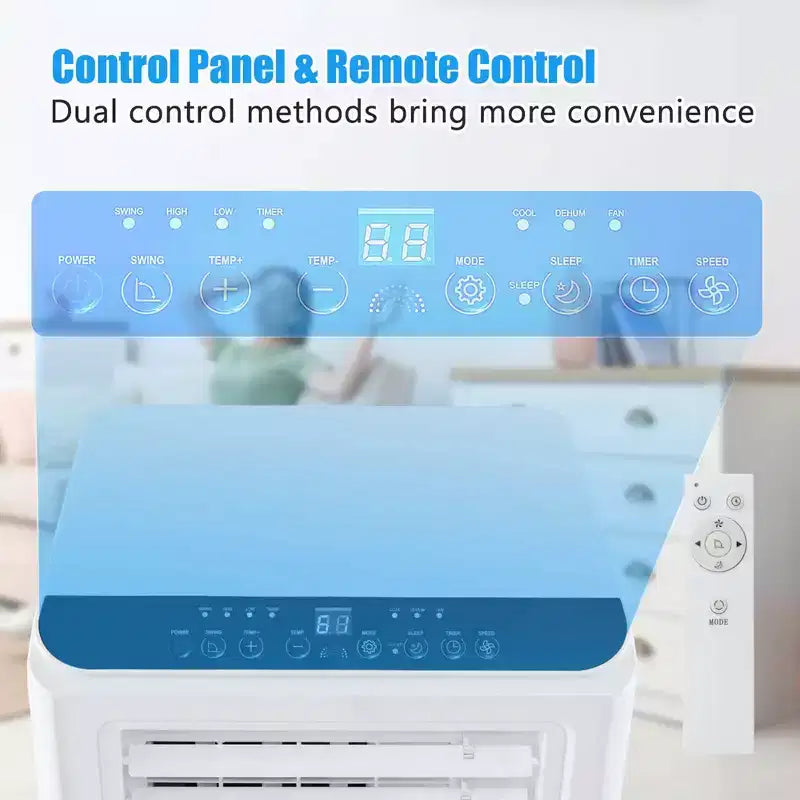 Costway 8000 BTU Portable Air Conditioner 3 -in-1 Air Cooler Dehumidifier Fan 24H Timer 5000 BTU(8000BTU ASHRAE)