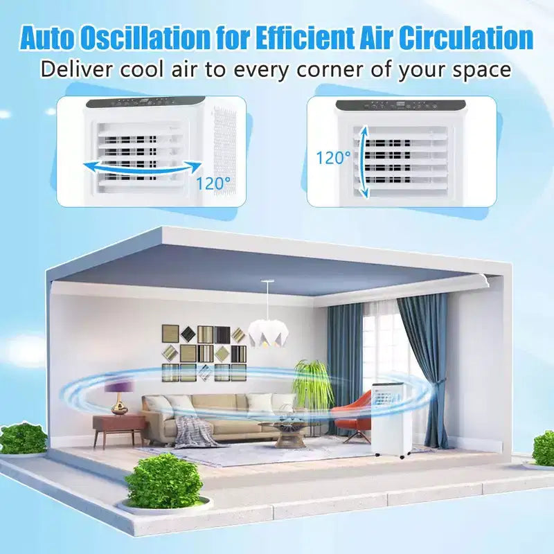 Costway 6500 BTU(10000 BTU ASHRAE) Portable Air Conditioner 3 -in-1 Air Cooler Dehumidifier Fan 24H Timer