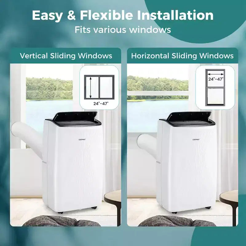 Costway 9200 BTU(14000 BTU ASHRAE) Portable Air Conditioner with Heat Smart WiFi Enabled Home AC Unit