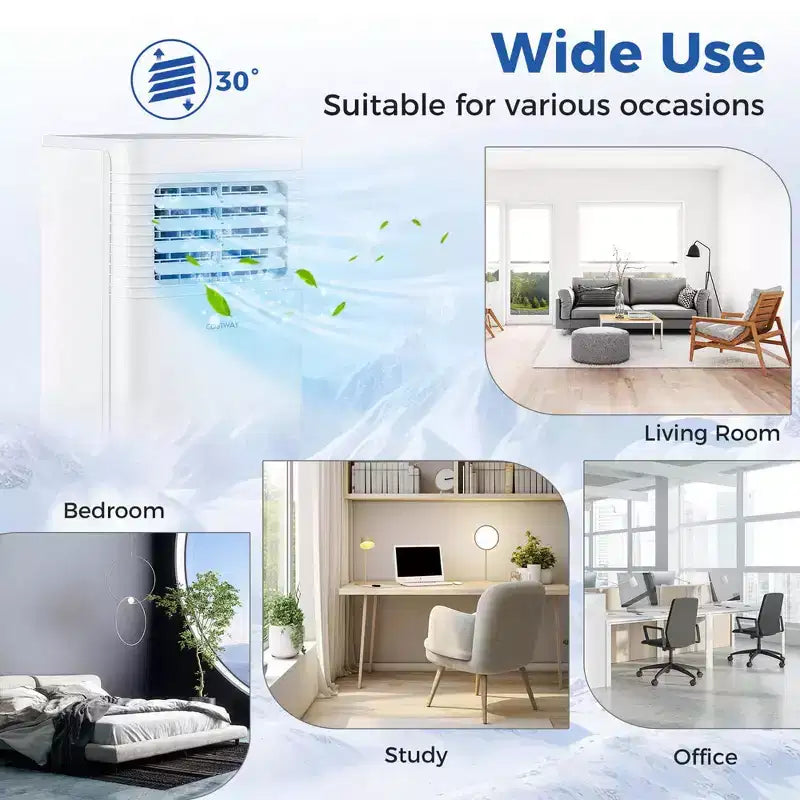 Costway Portable Air Conditioner 8000 BTU 3 in 1 AC Unit with Fan & Dehumidifier Sleep Mode 5100 BTU(8000BTU ASHRAE)