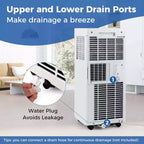Costway Portable Air Conditioner 8000 BTU 3 in 1 AC Unit with Fan & Dehumidifier Sleep Mode 5100 BTU(8000BTU ASHRAE)