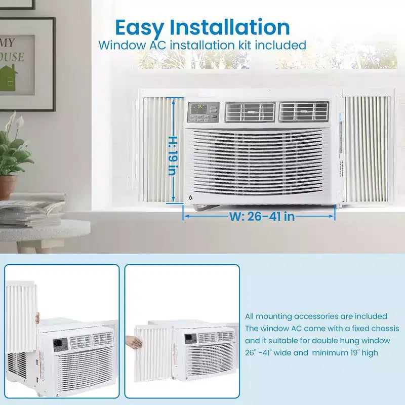 10000 BTU Smart Window Air Conditioner, Window AC Unit with Remote/App Control