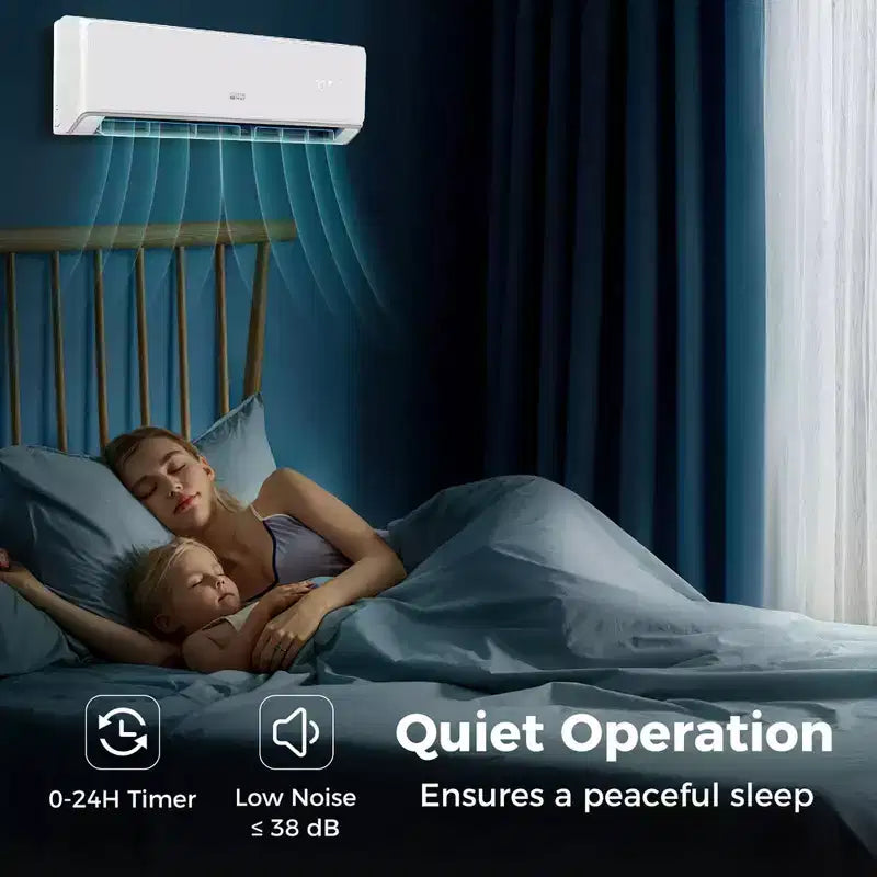 Costway 24000 BTU Wifi Enabled Mini Split Air Conditioner & Heater with Heat Pump Black/White