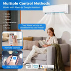 Costway 12000 BTU Wifi Enabled Mini Split Air Conditioner & Heater with Heat Pump Black/White