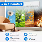 Costway 18000BTU Wifi Enabled Mini Split Air Conditioner & Heater with Heat Pump White/Black