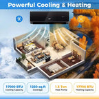 Costway 18000BTU Wifi Enabled Mini Split Air Conditioner & Heater with Heat Pump White/Black