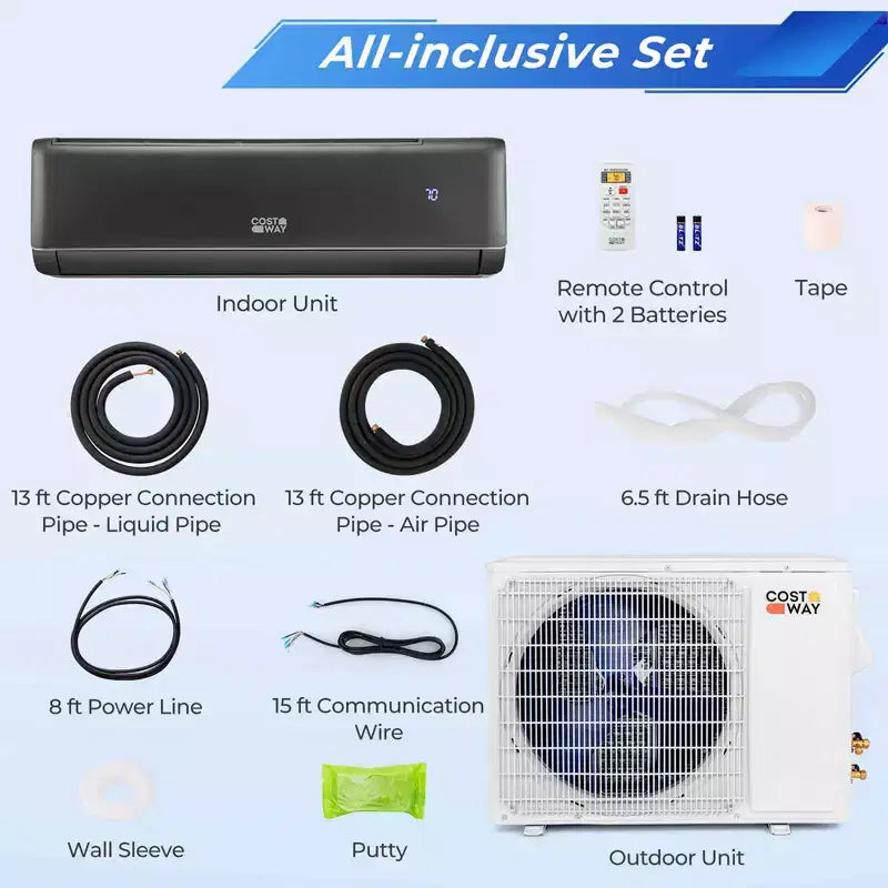 Costway 12000 BTU Mini Split Air Conditioner & Heater with Heat Pump